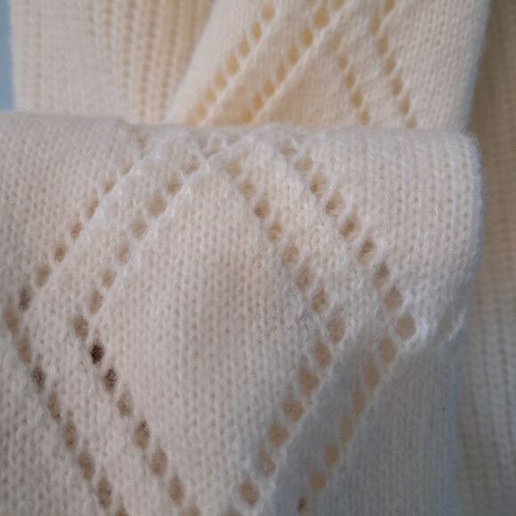 Noracoara Contrast Guipure Lace Drop Shoulder Sweater Biege Size XXL NWT - Picture 11 of 13